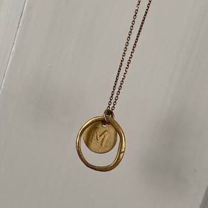 Gold M necklace